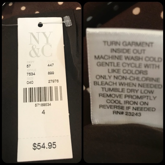 NEW YORK & COMPANY Brown Polka Dot Pencil Skirt - Picture 7 of 8